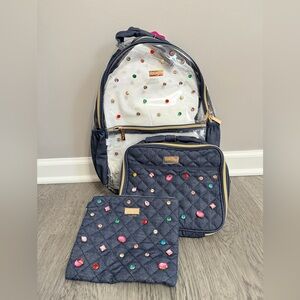 Packed Party Kids Gem-Studded Backpack Set - Black and White
